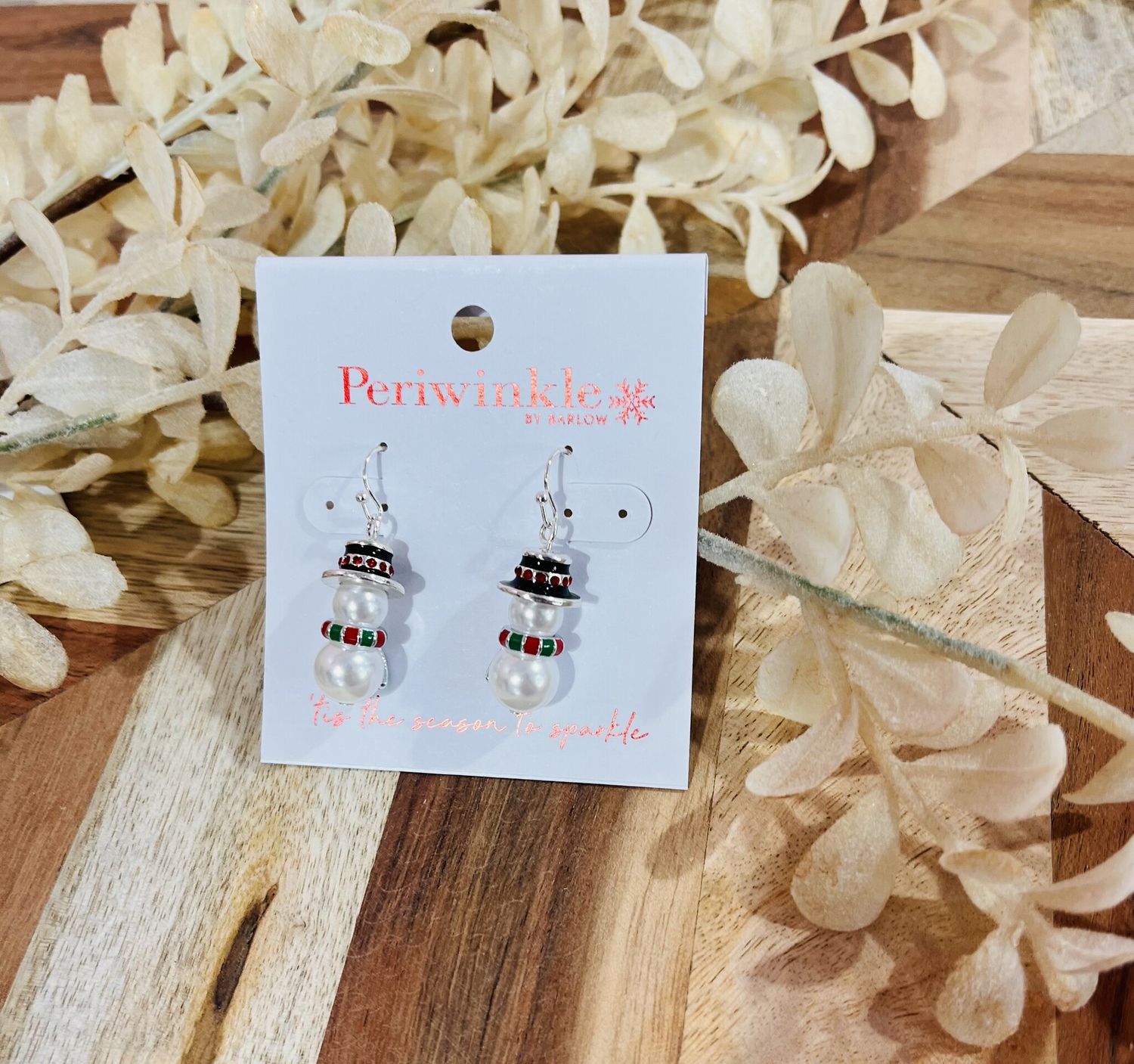 Snowman with Scarf Earrings