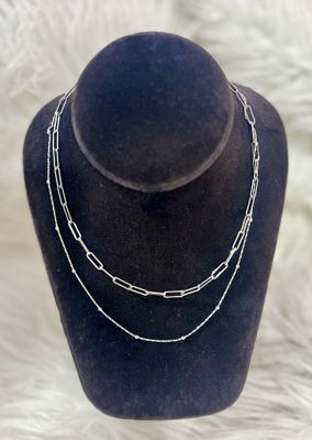 Dainty Layered Classic Necklace in Silver