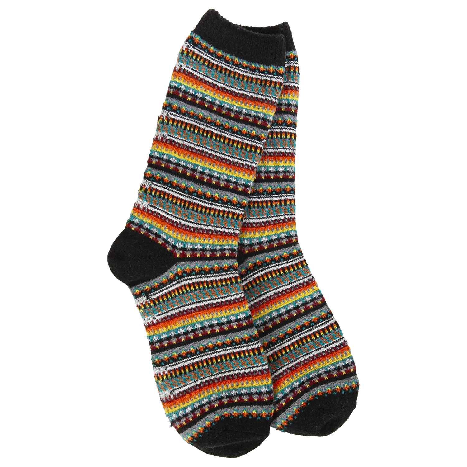 Weekend Crew Socks-Black Stripe