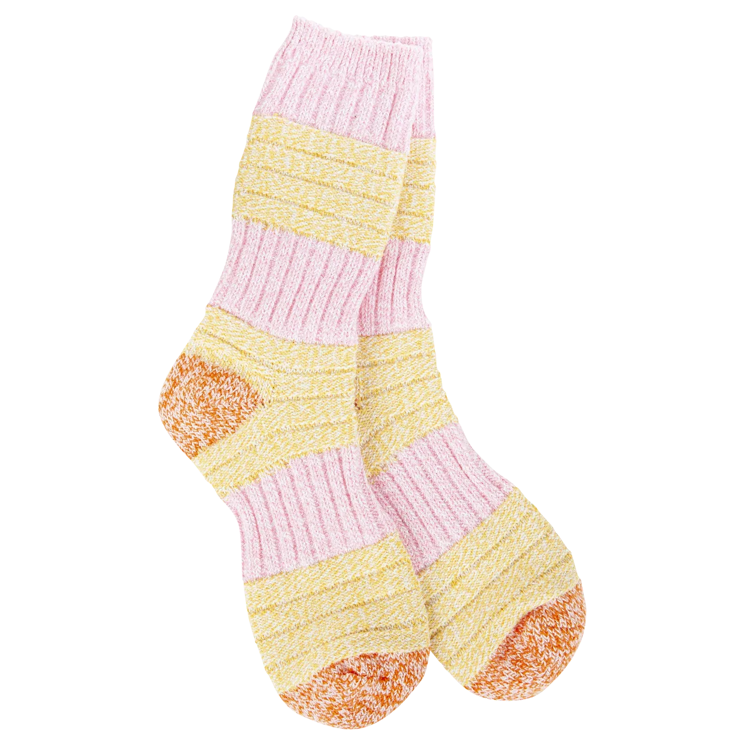Weekend Crew Socks-Pink/Honey