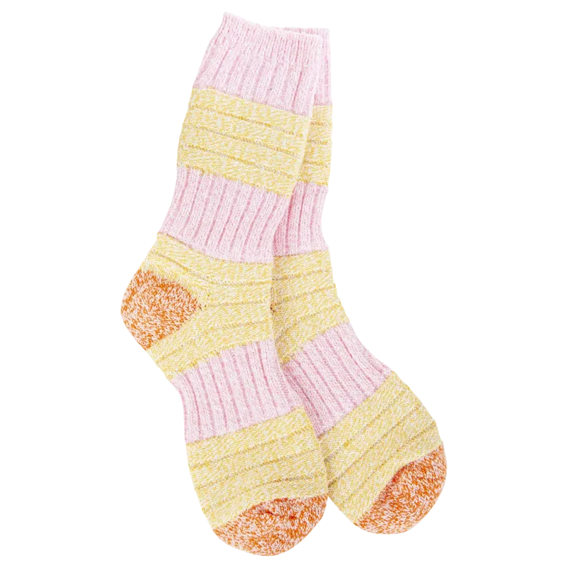 Weekend Crew Socks-Pink/Honey Weekend Crew Socks-Pink/Honey