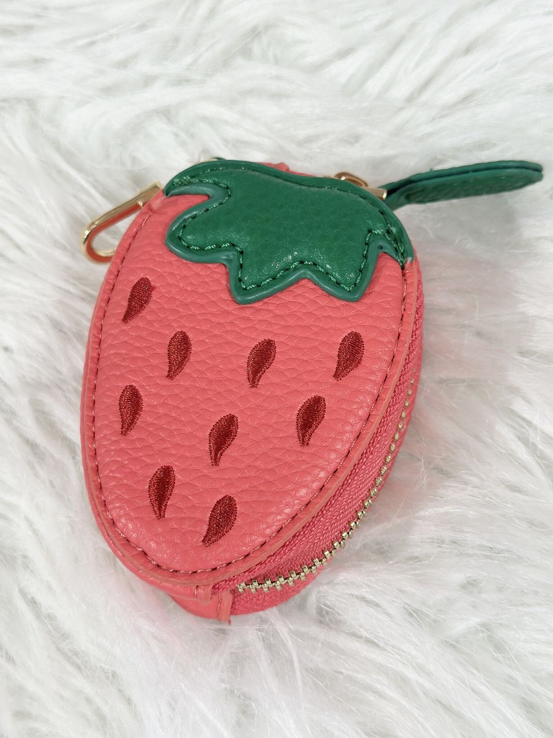 Strawberry Zipper Pouch Bag Charm