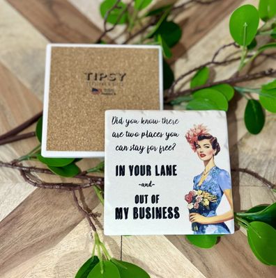 2 Places You Can Stay Ceramic Coaster 2 Places You Can Stay Ceramic Coaster