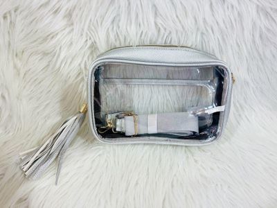 Silver Clear Tassel Stadium Bag Silver Clear Tassel Stadium Bag