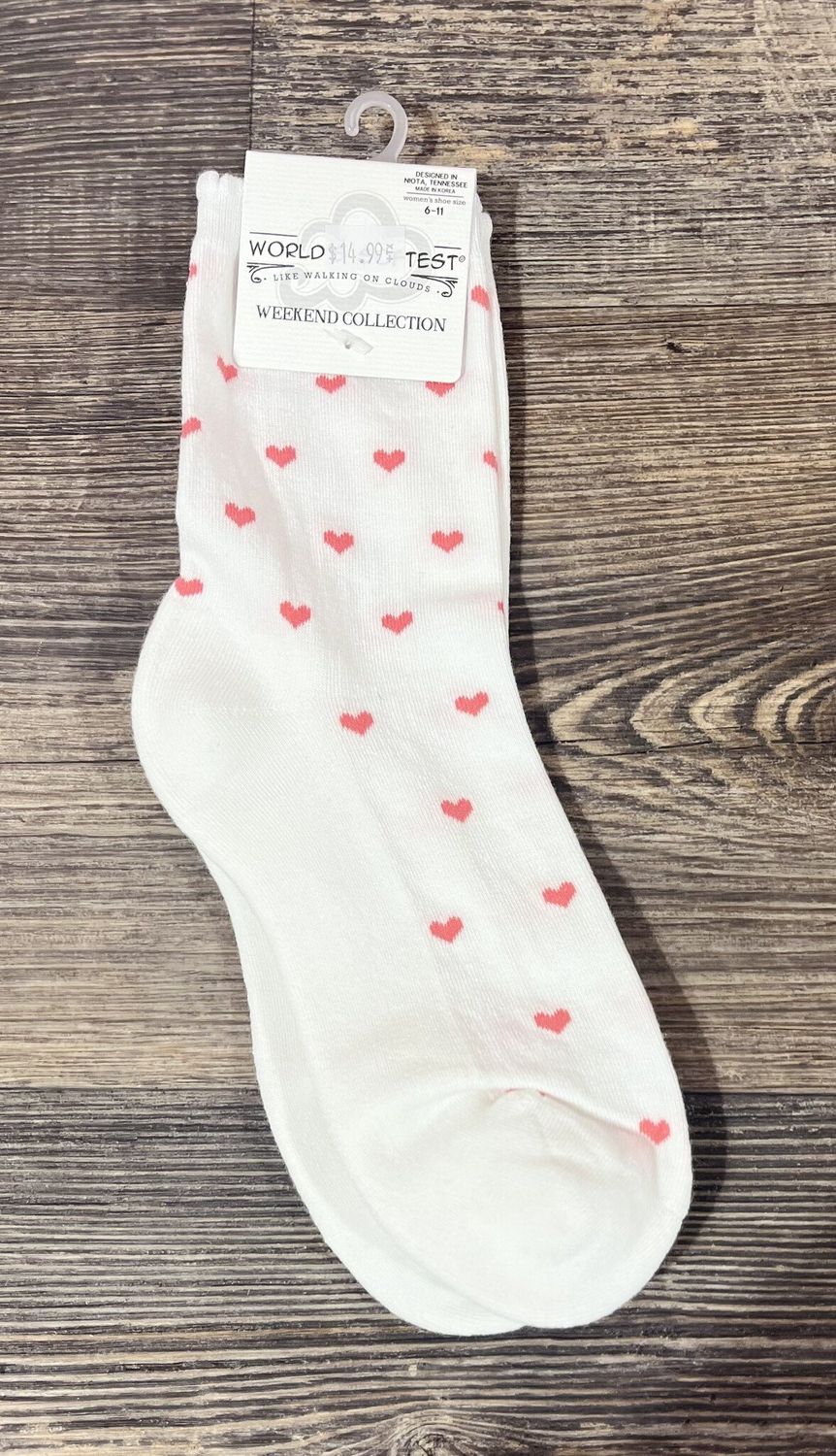 Pink Heart Ruffle Socks