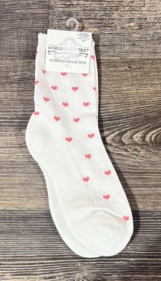 Pink Heart Ruffle Socks