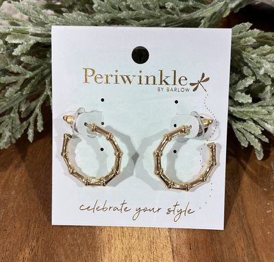 Gold Bamboo Hoop Earrings Gold Bamboo Hoop Earrings