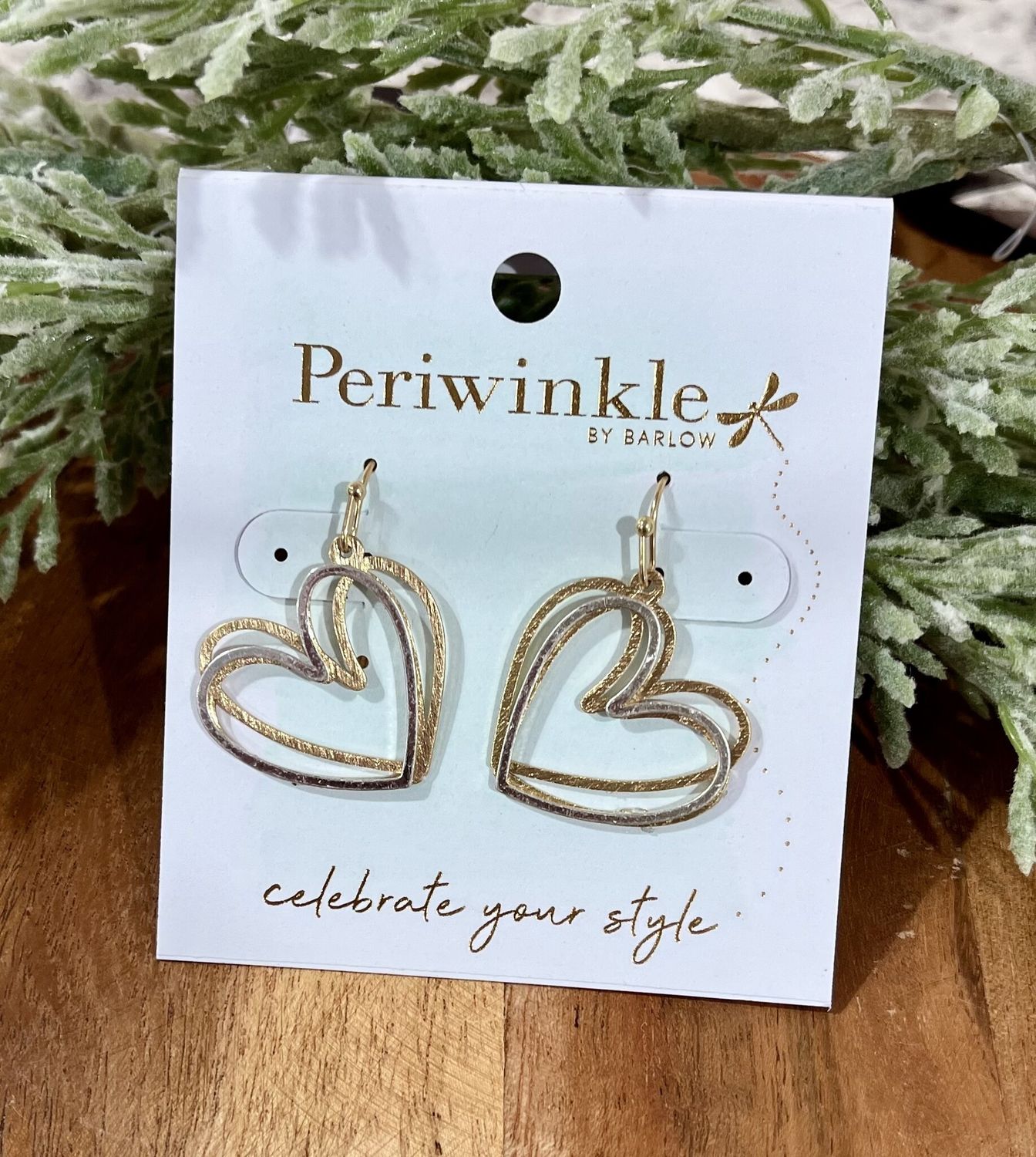 2 Tone Heart Earrings