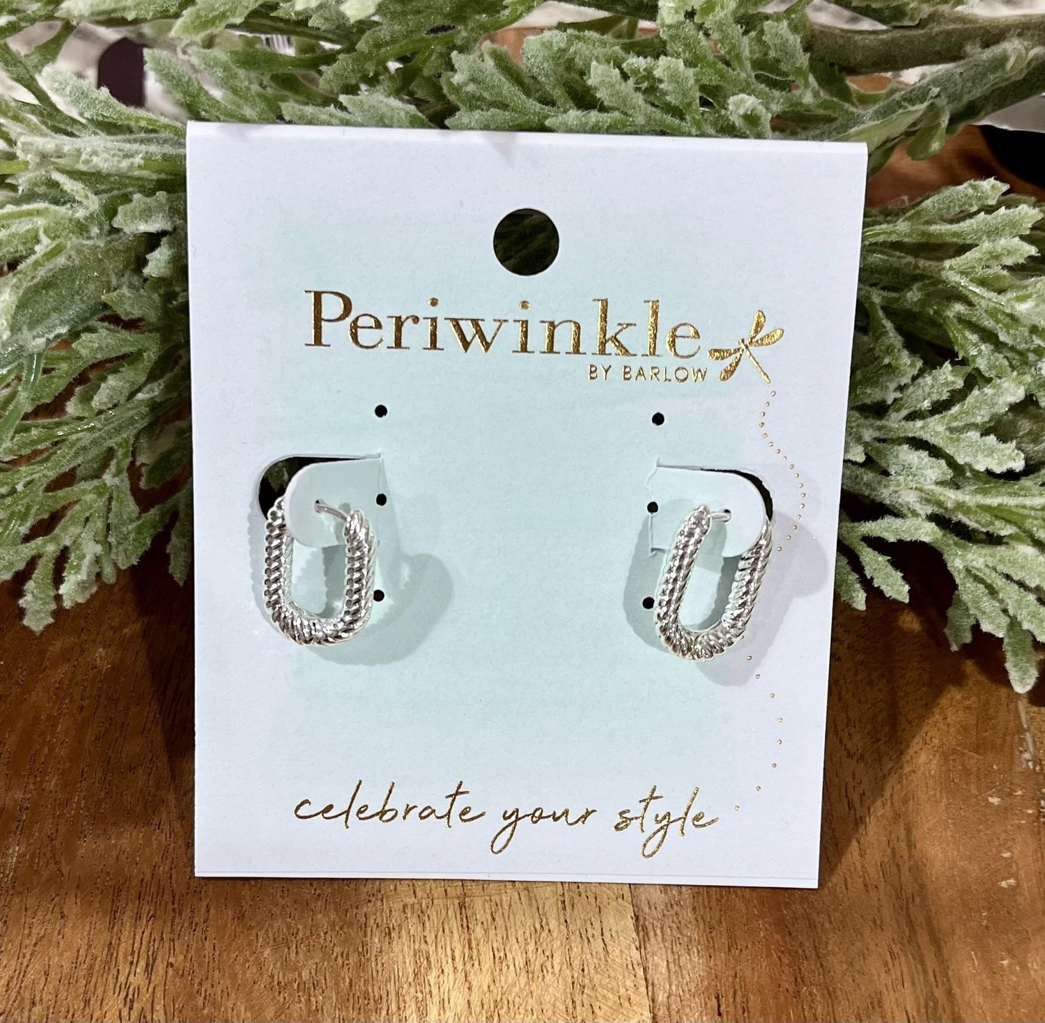 Silver Ribbed Huggie Earrings