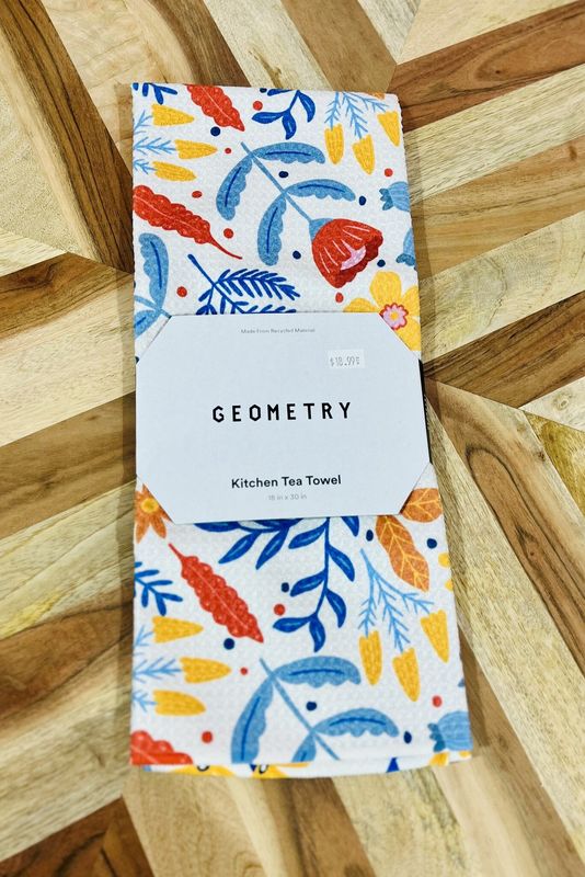 Folk Flora Tea Towel