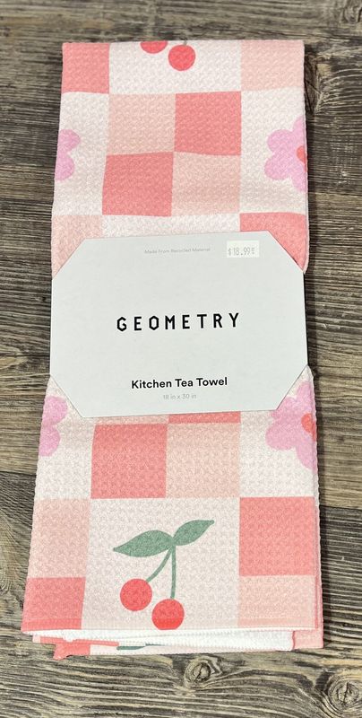 Floral and Cherries Tea Towel