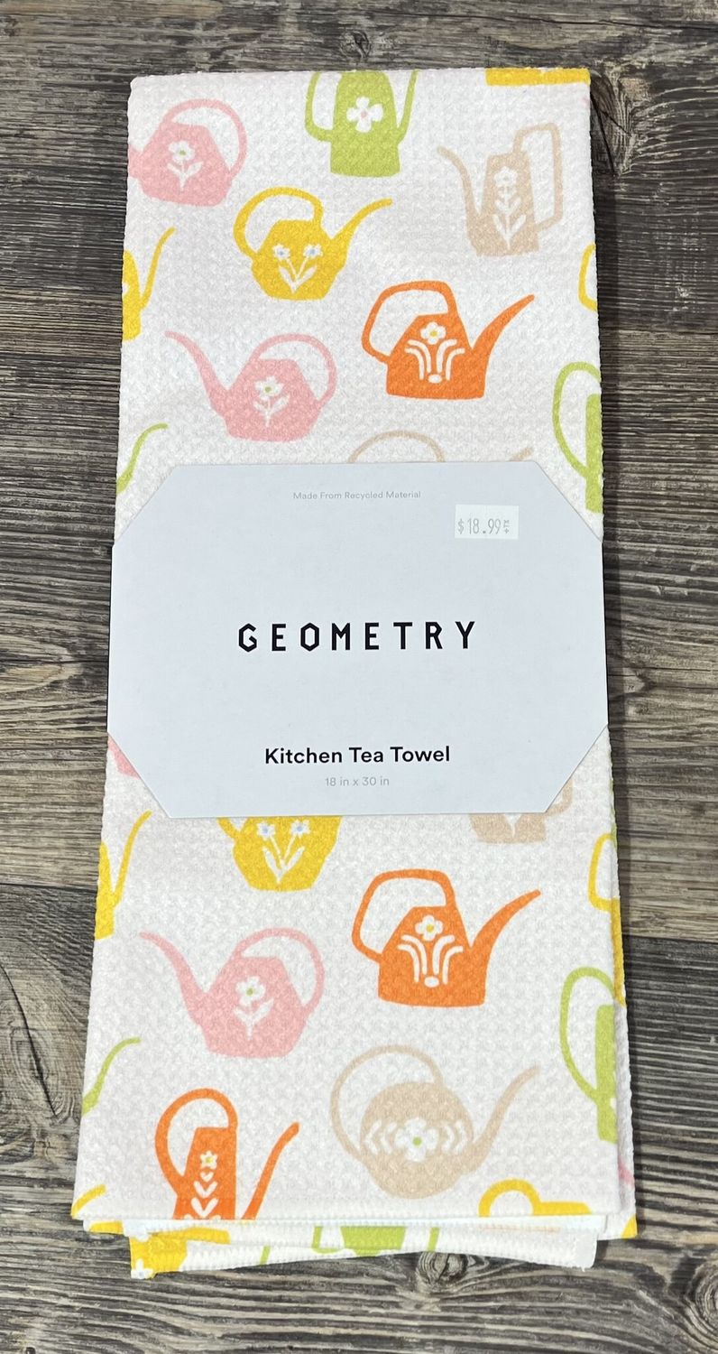 Retro Watering Cans Tea Towel