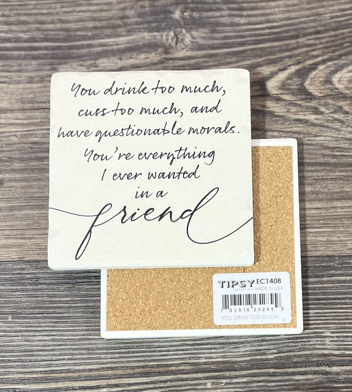 Wanted in a Friend Ceramic Coaster
