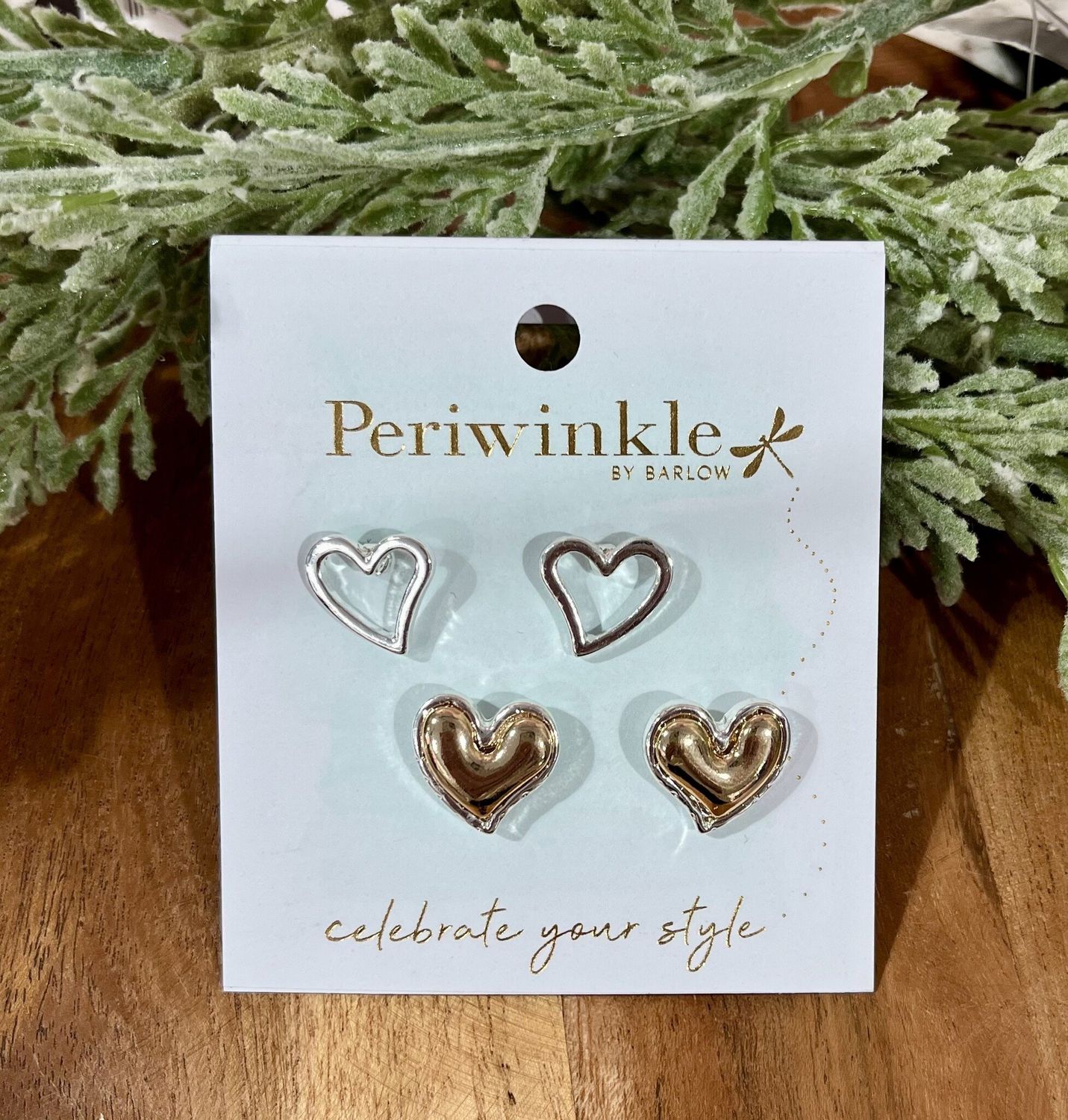Open/Two Tone Heart Earring Duo