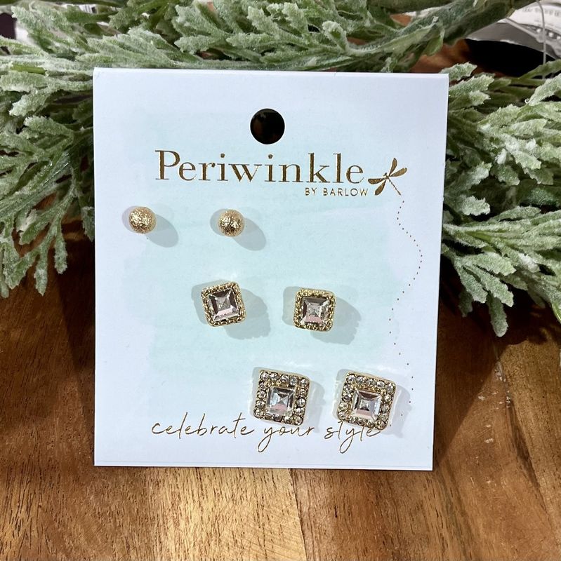 Gold Sparkle Earring Trio