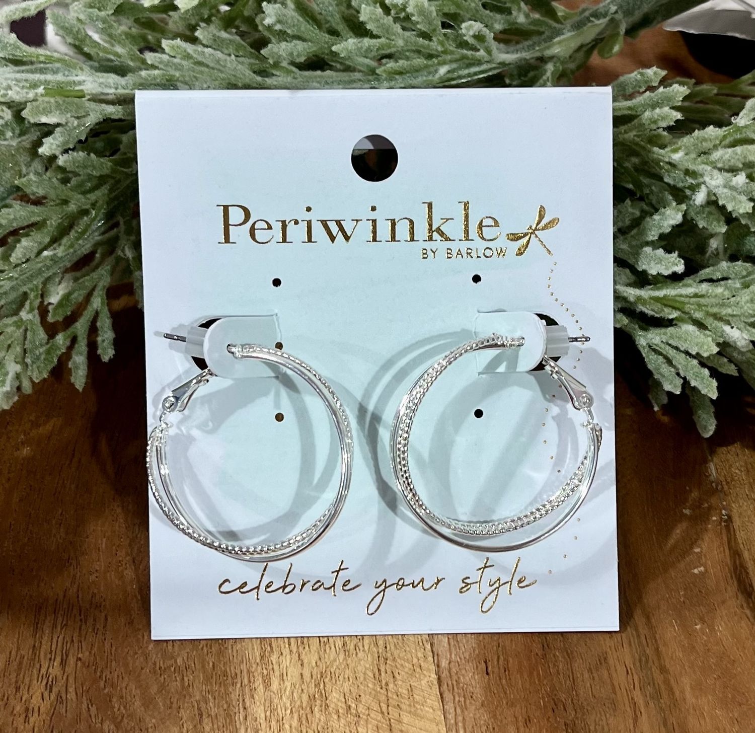 Silver Double Hoop Earrings