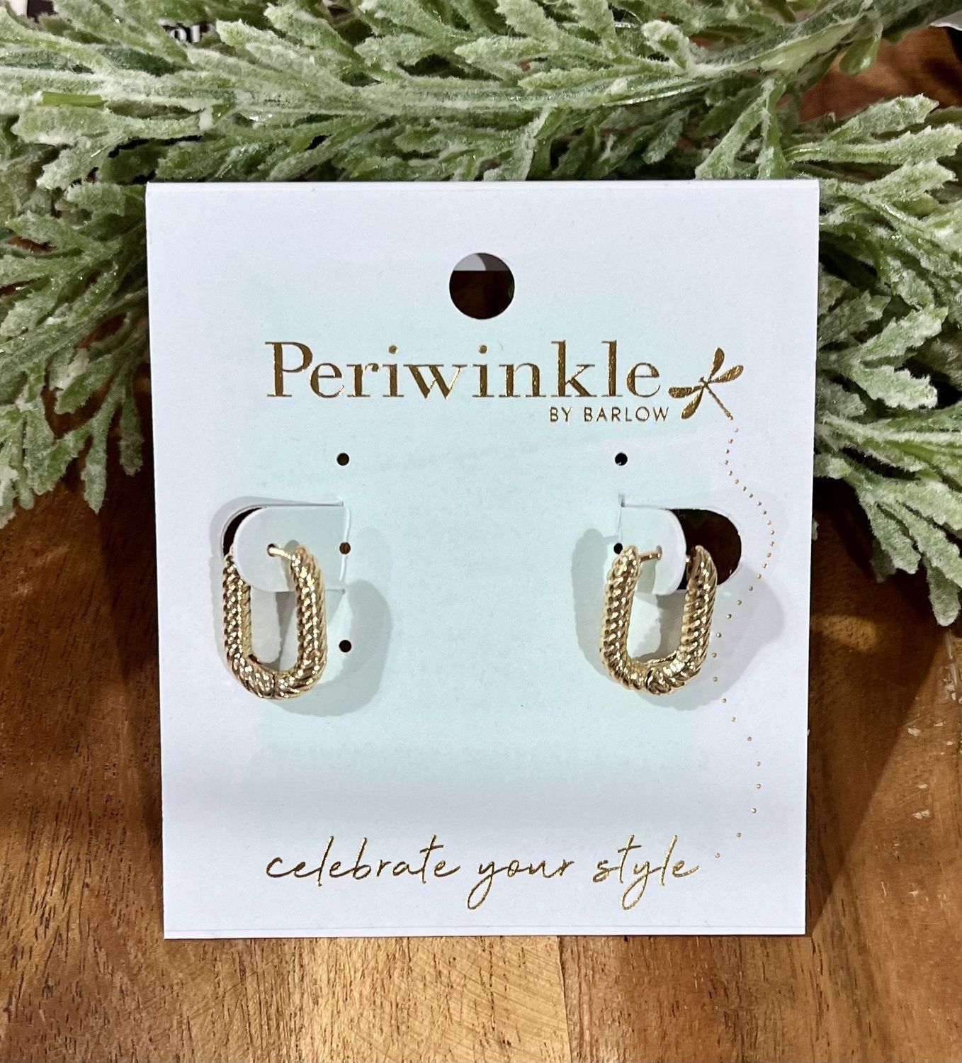 Gold Ribbed Huggie Earrings