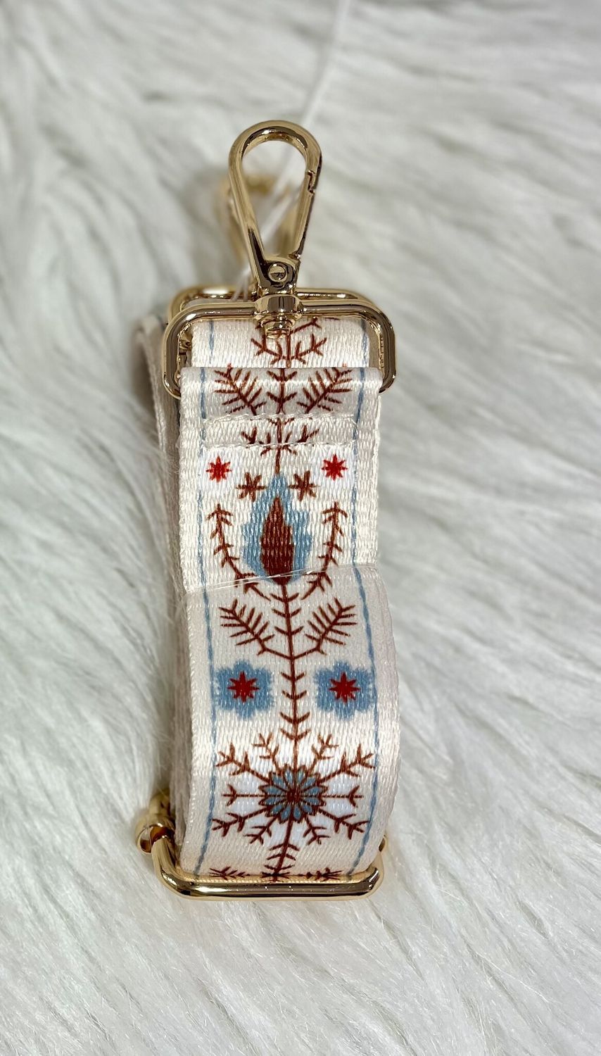 Ivory Desert Flower Adjustable Guitar Strap