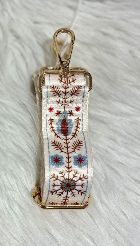 Ivory Desert Flower Adjustable Guitar Strap