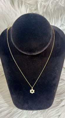Gold Sparkle Bow Necklace
