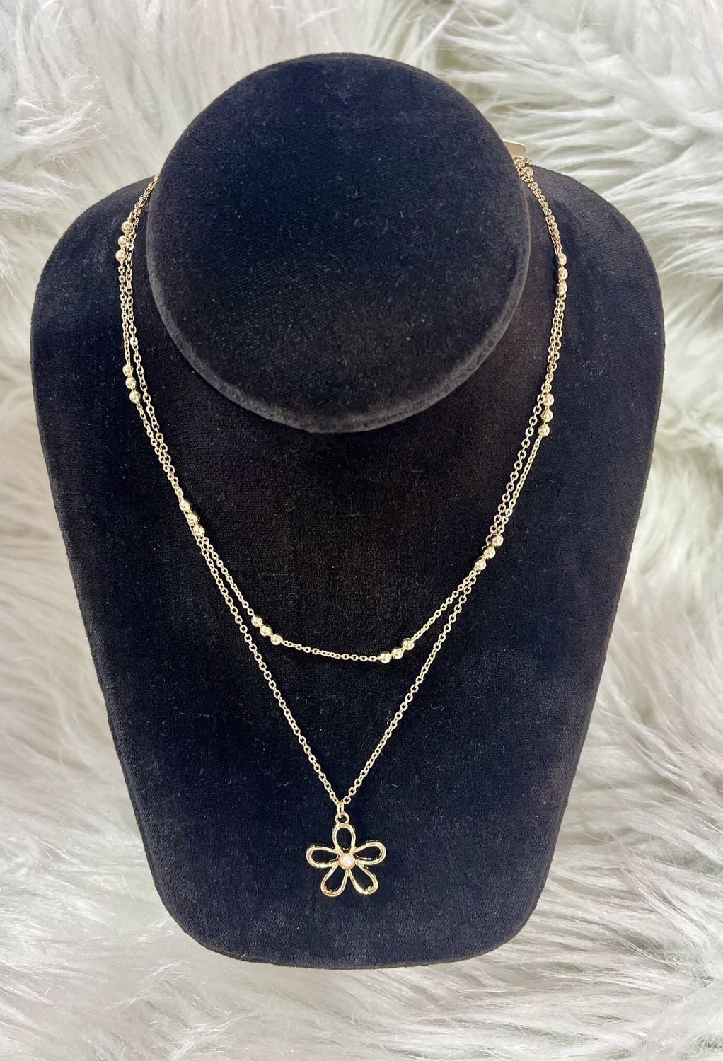 Retro Flower Layered Necklace