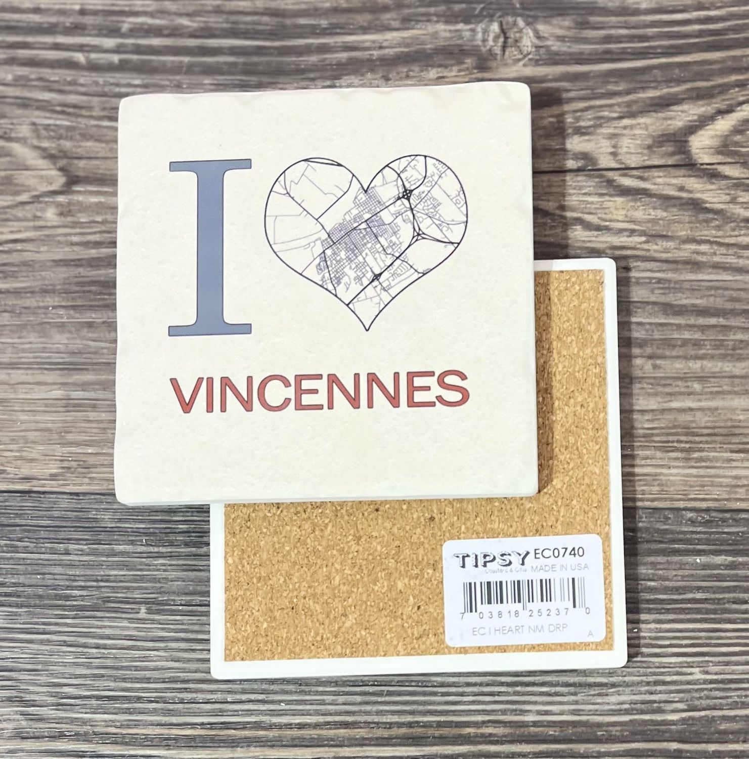 I Love Vincennes Ceramic Coaster
