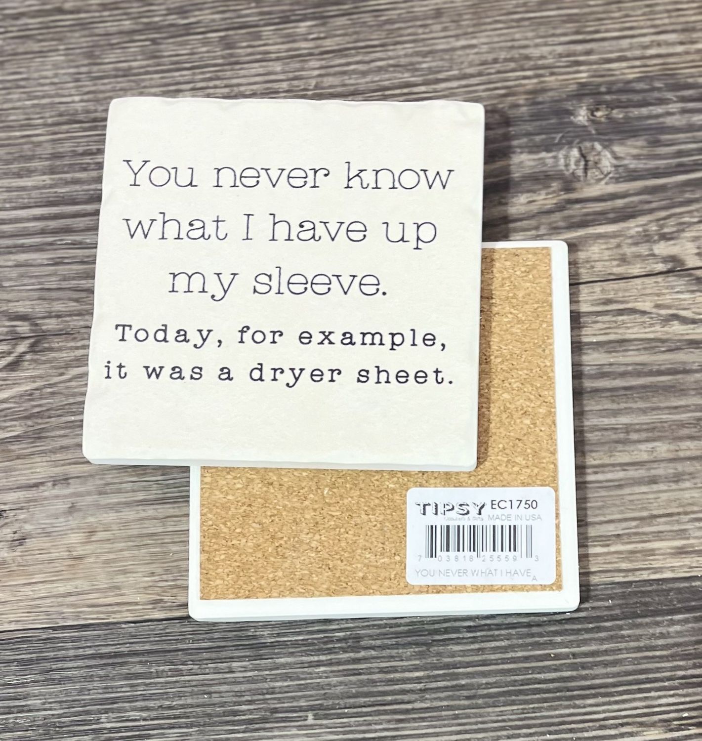 Up My Sleeve Ceramic Coaster