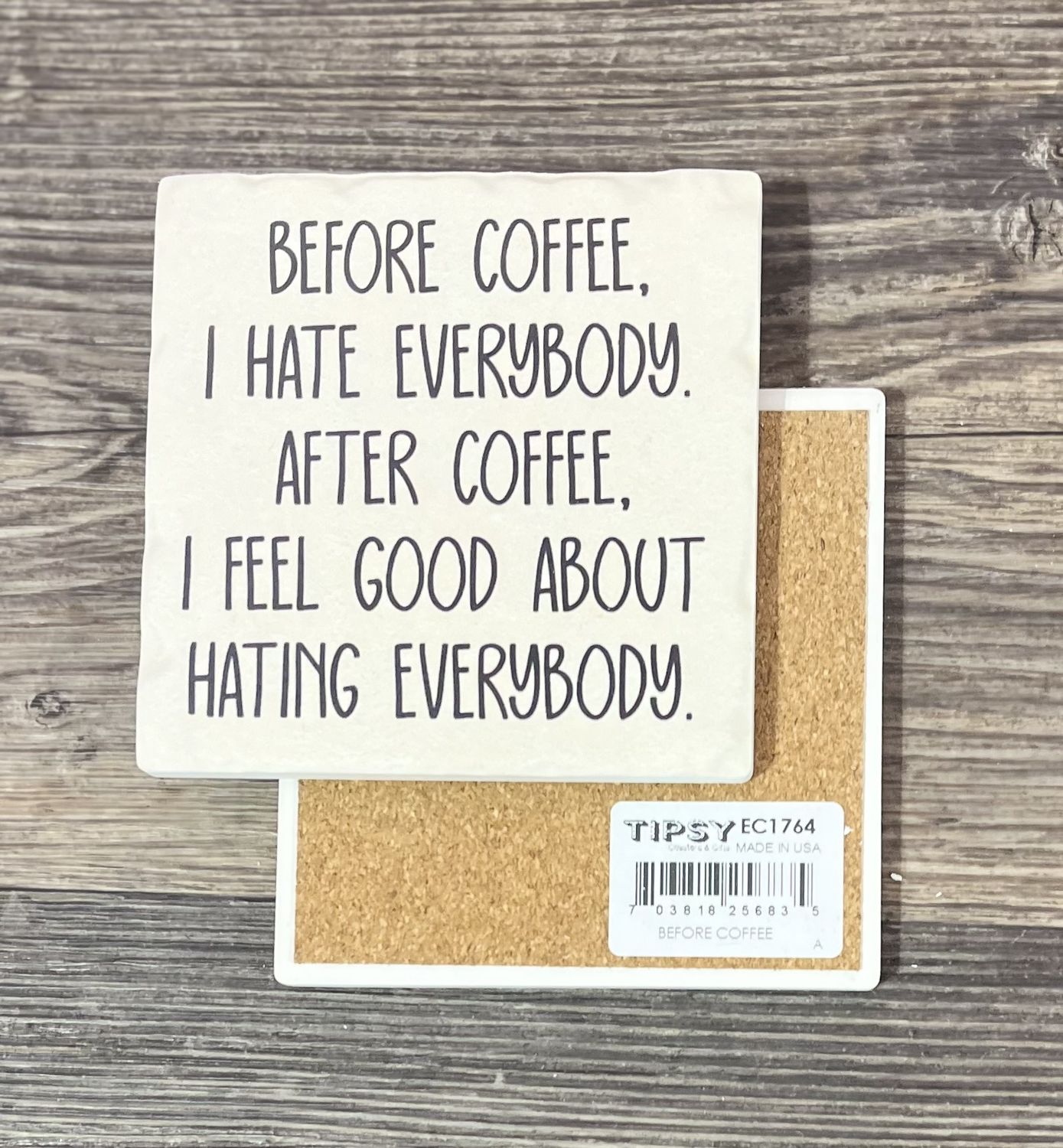 Before Coffee Ceramic Coaster