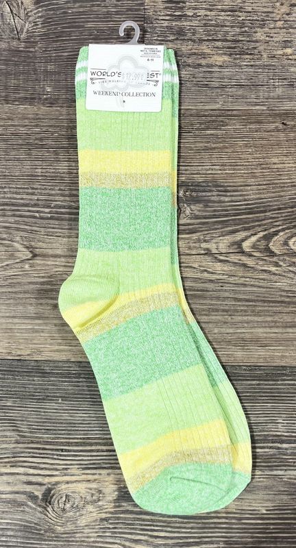 Lemon Lime Ribbed Crew Socks Lemon Lime Ribbed Crew Socks