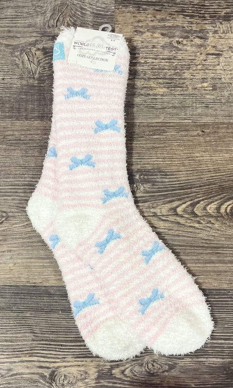 Ribbon Stripe Cozy Crew Socks