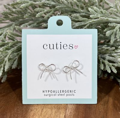 Silver Bow Stud Earrings Silver Bow Stud Earrings