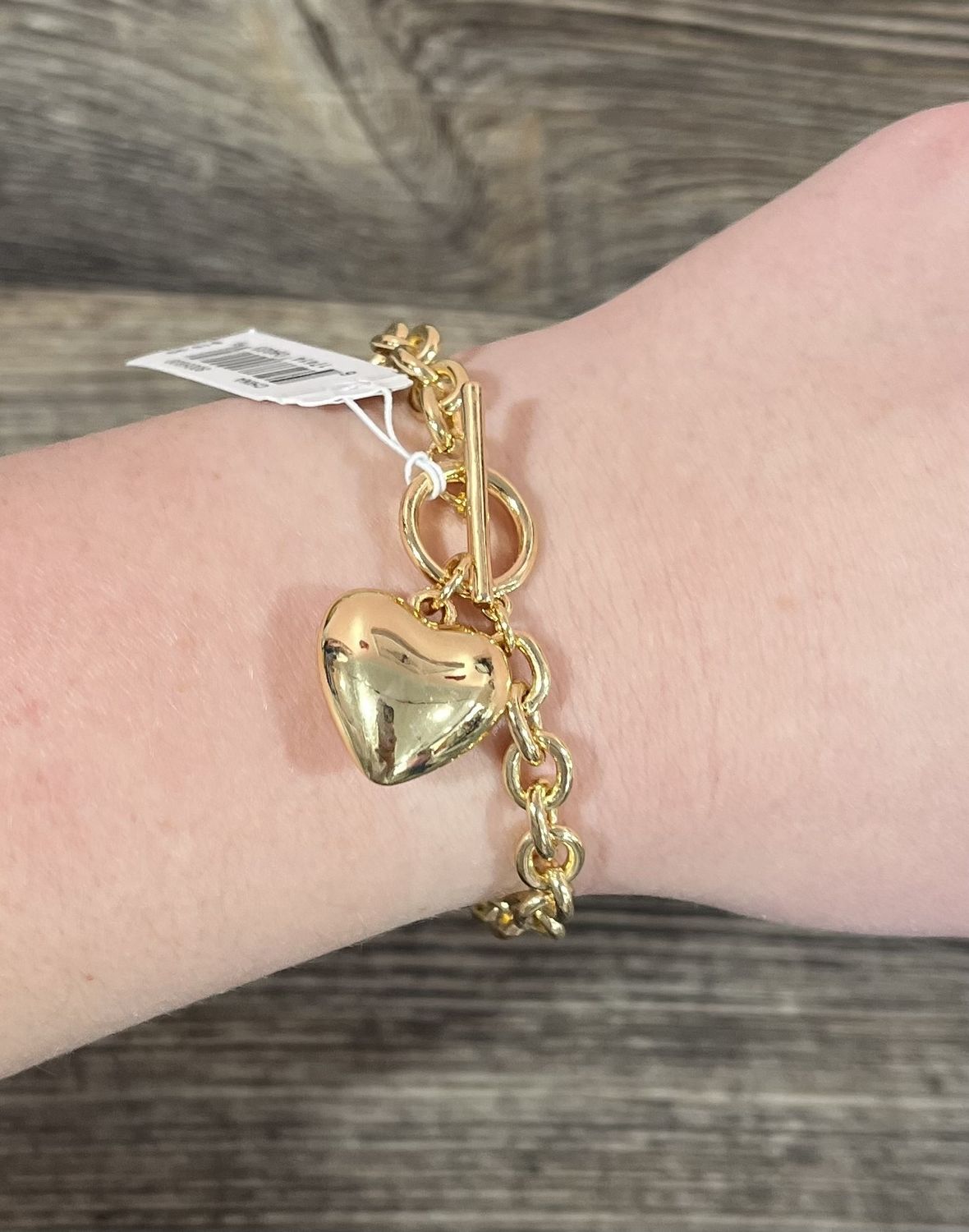 Gold Heart Charm Bracelet