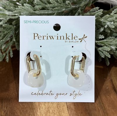 Gold Huggie Earrings with Quartz Gold Huggie Earrings with Quartz