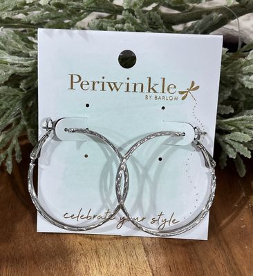 Silver Double Layer Hoop Earrings