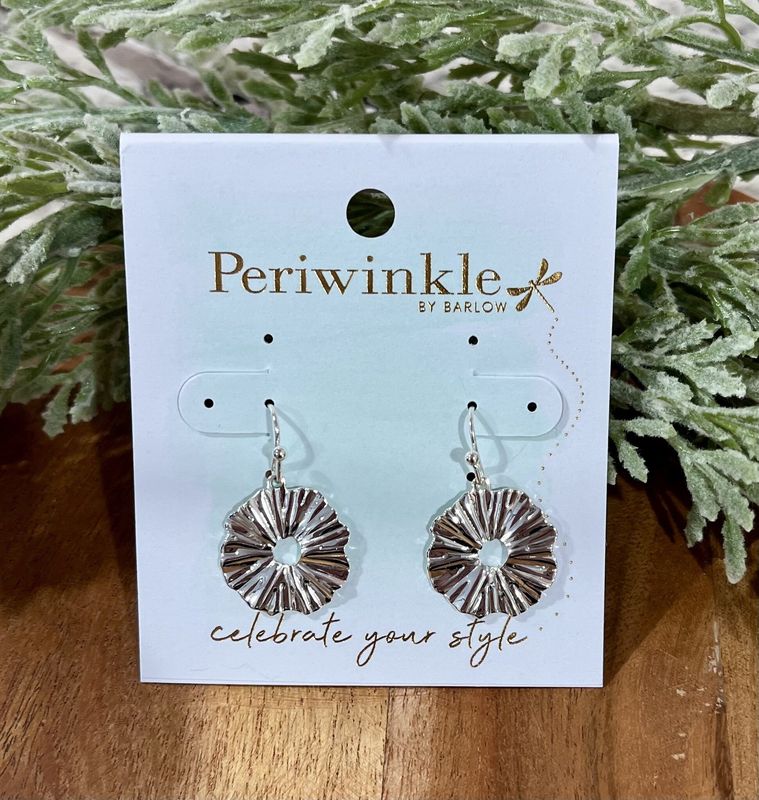 Textured Silver Disc Earrings