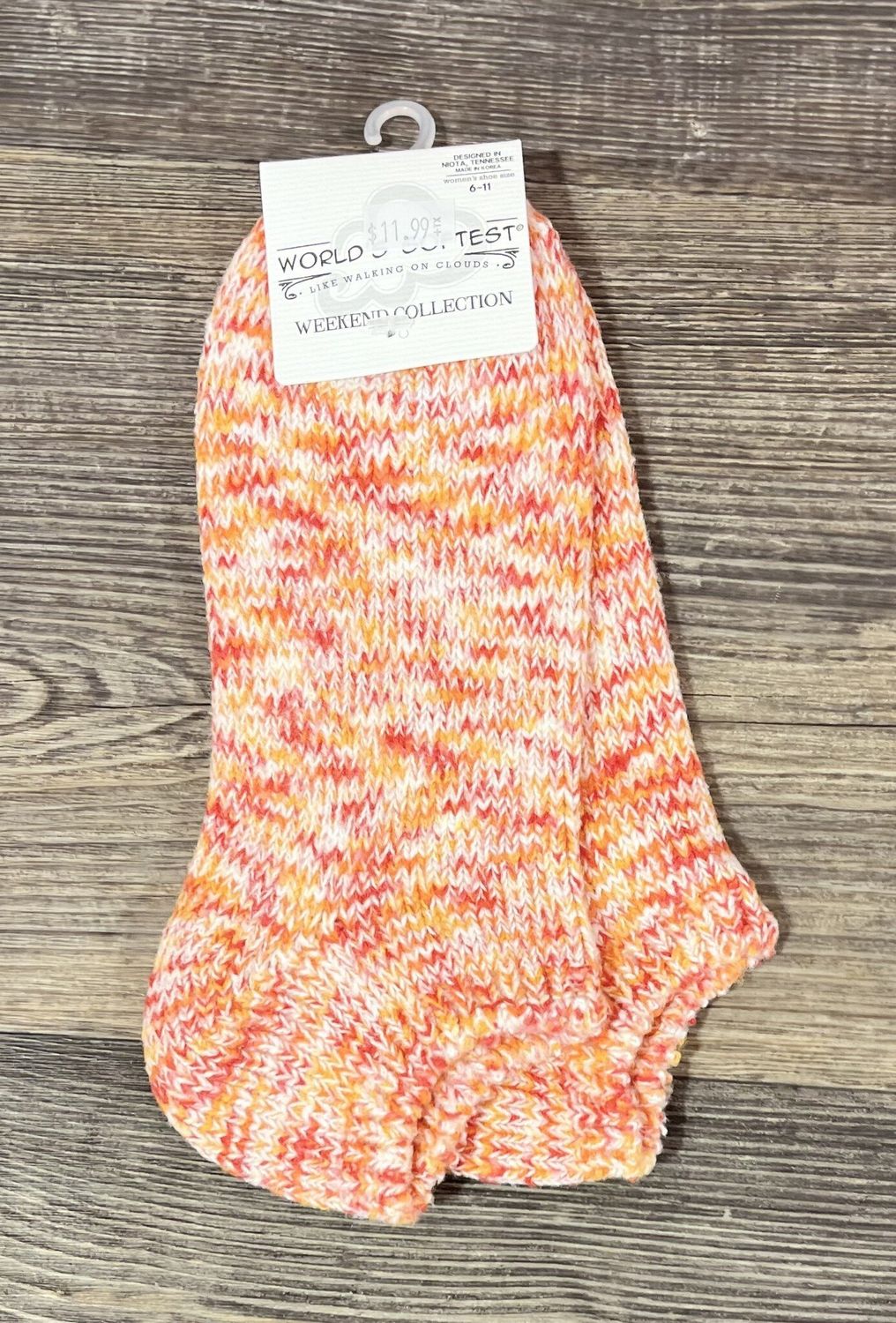 World’s Softest Ragg Low Socks-Orange