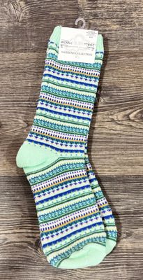 Weekend Crew Socks-Mint Stripe