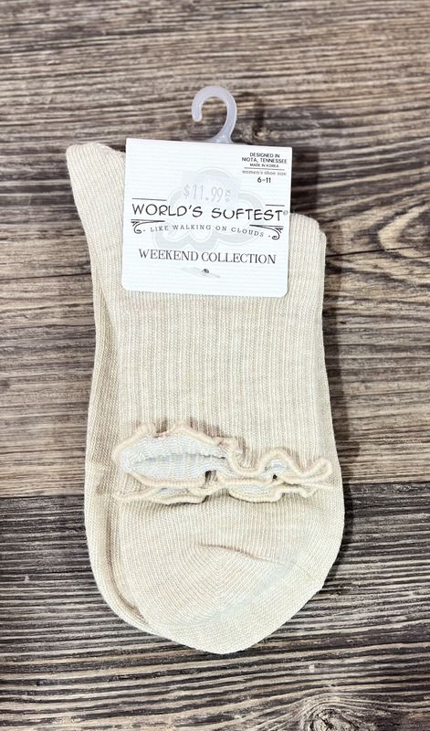 Heather Oatmeal Ruffle Socks Heather Oatmeal Ruffle Socks