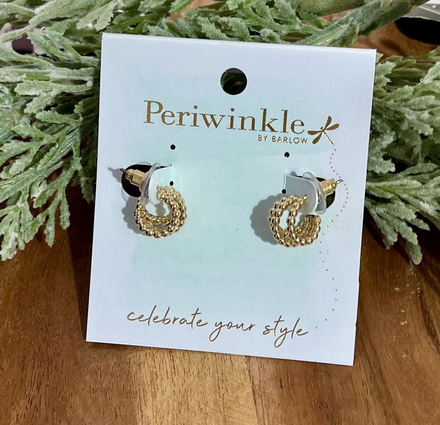 Gold Beaded Hoop Earrings