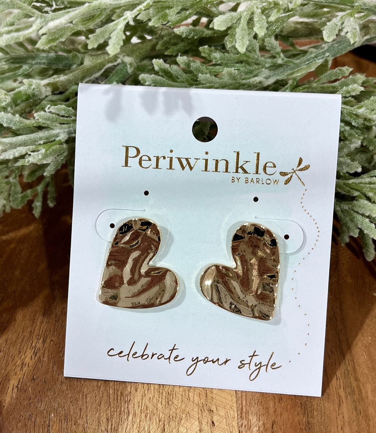 Hammered Gold Heart Earrings