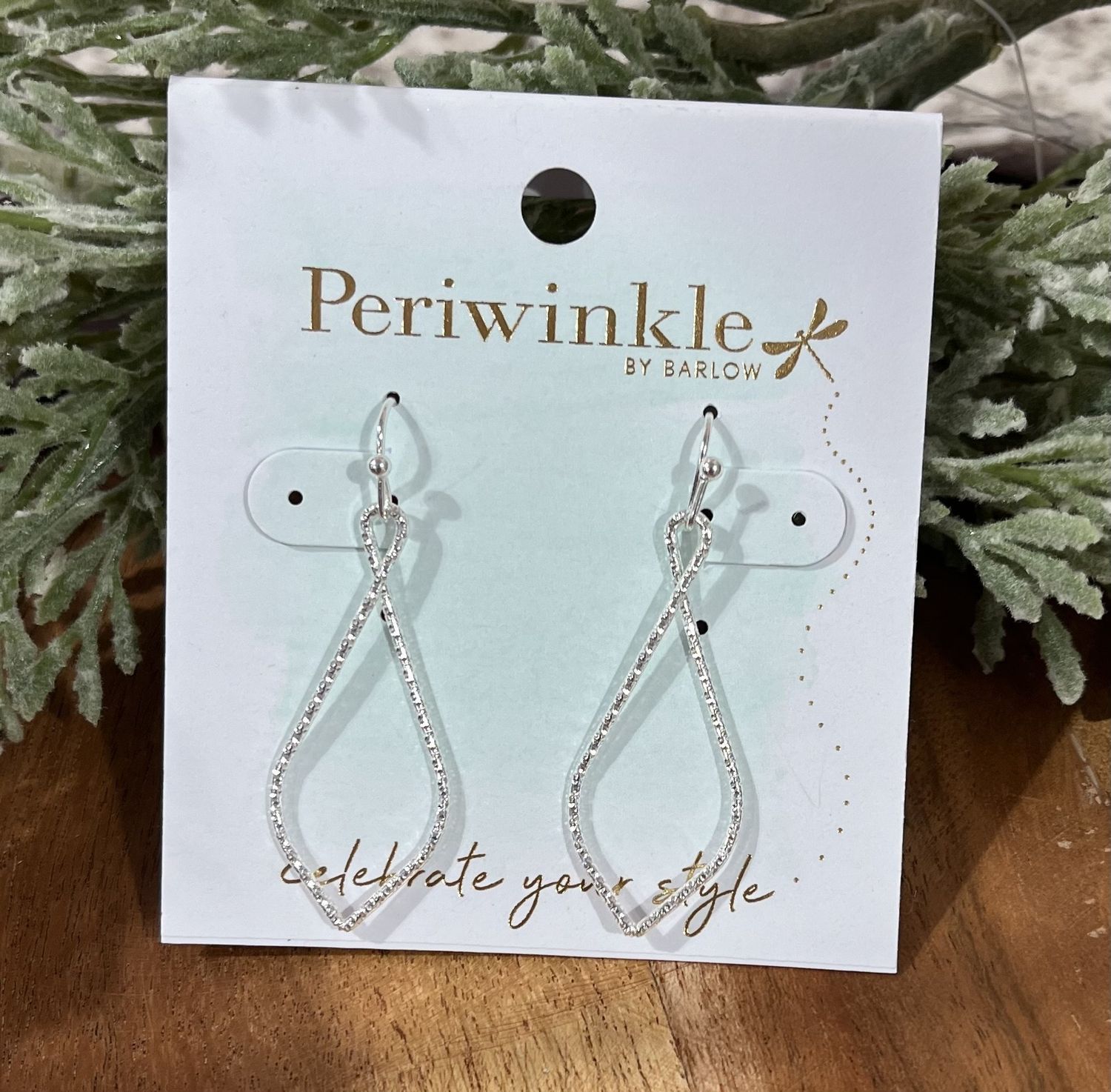 Textured Silver Drop Earrings