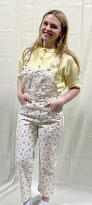 Floral Denim Overalls