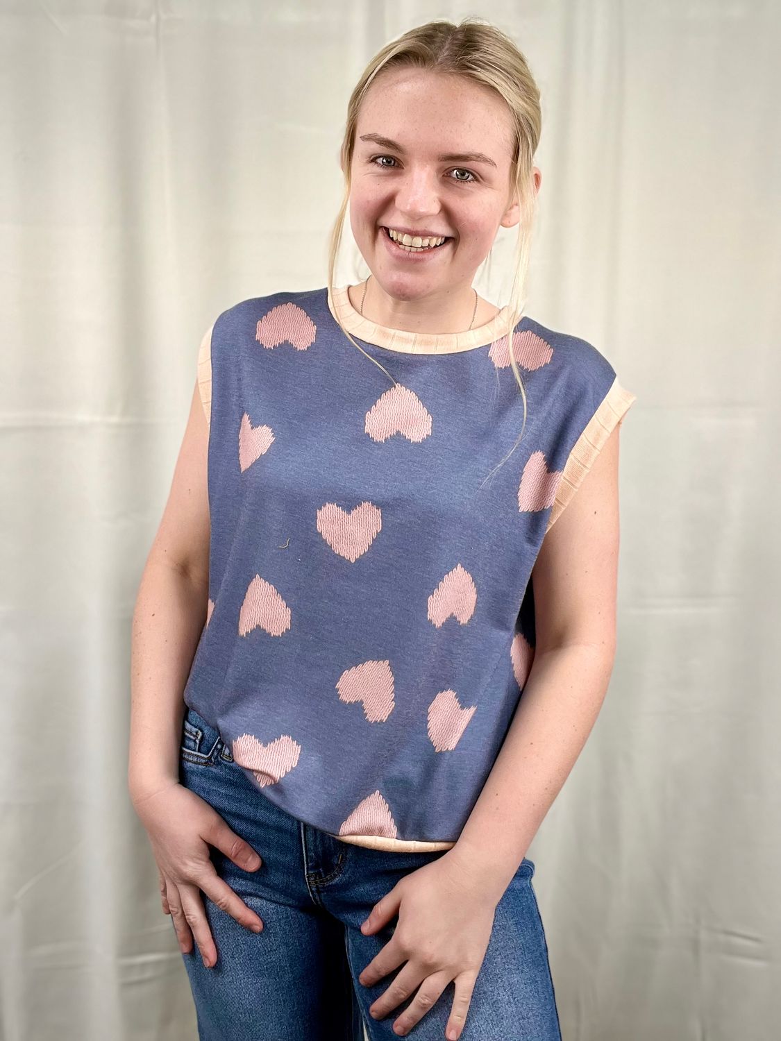 Heart Cap Sleeve Top