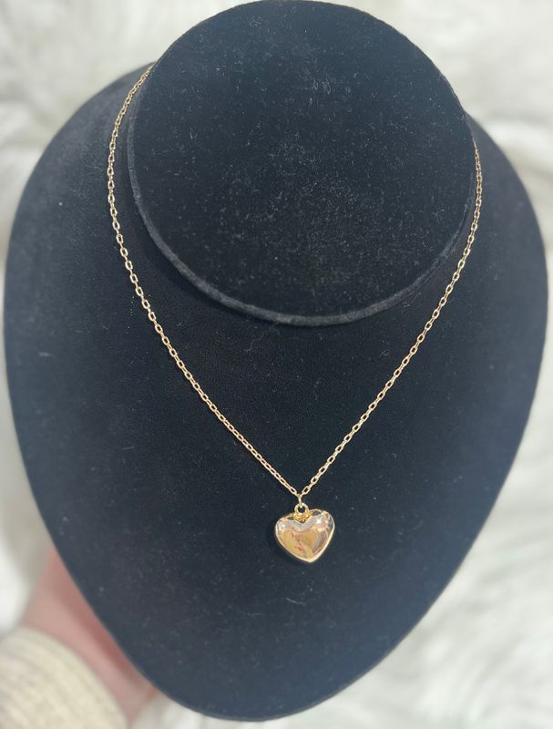 Gold Bubble Heart Necklace