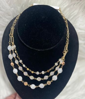 Tiered Bead Gold Necklace