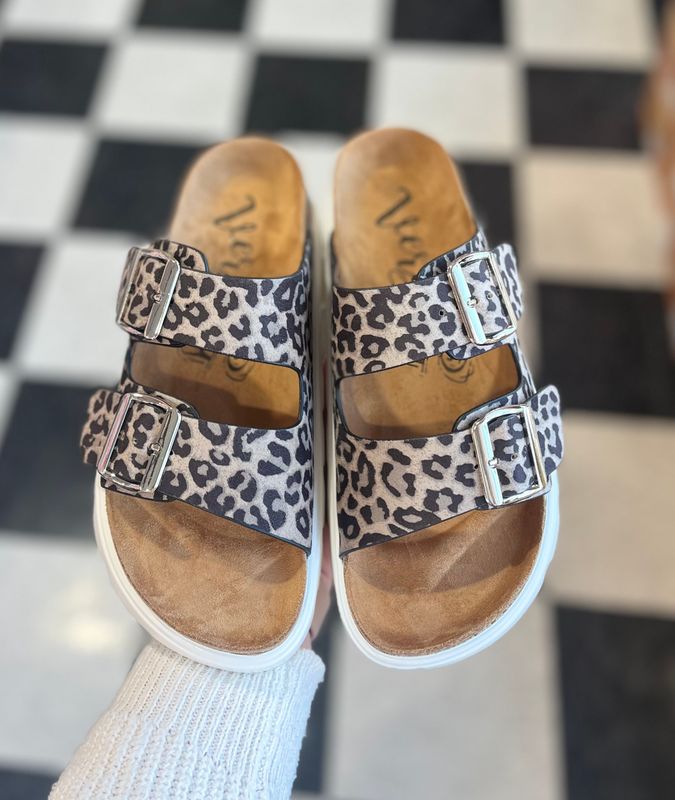 Jazmin Sandal in Grey Leopard Jazmin Sandal in Grey Leopard