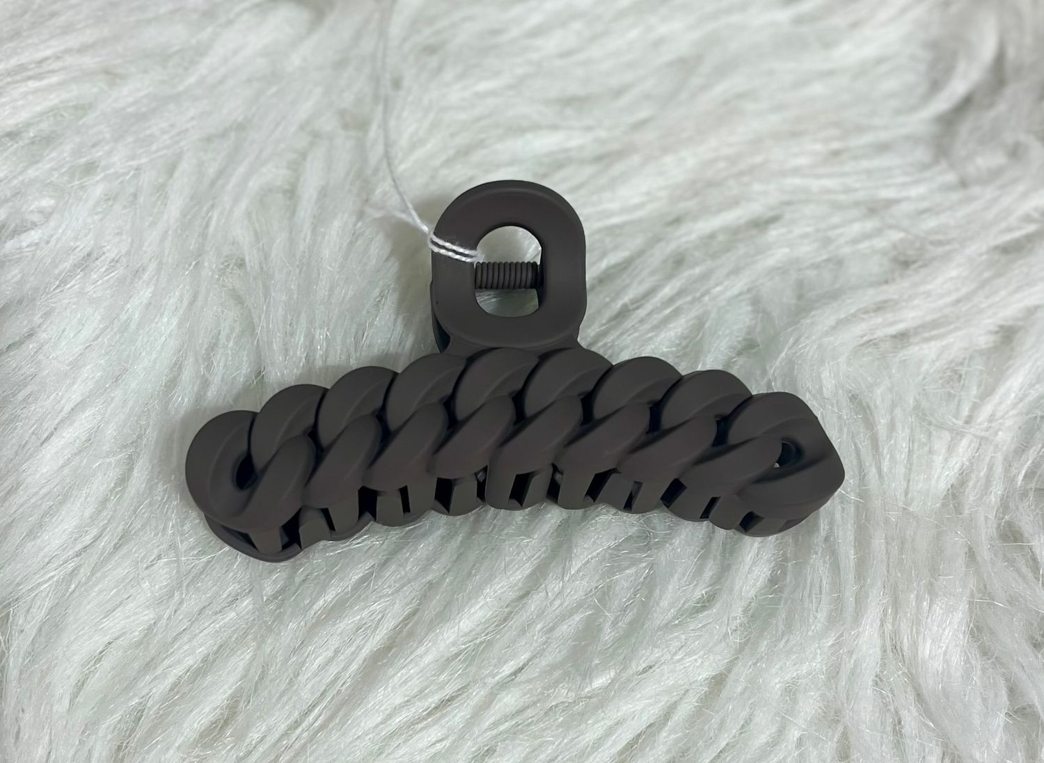 Brown Grey Chain Inspired Claw Clip