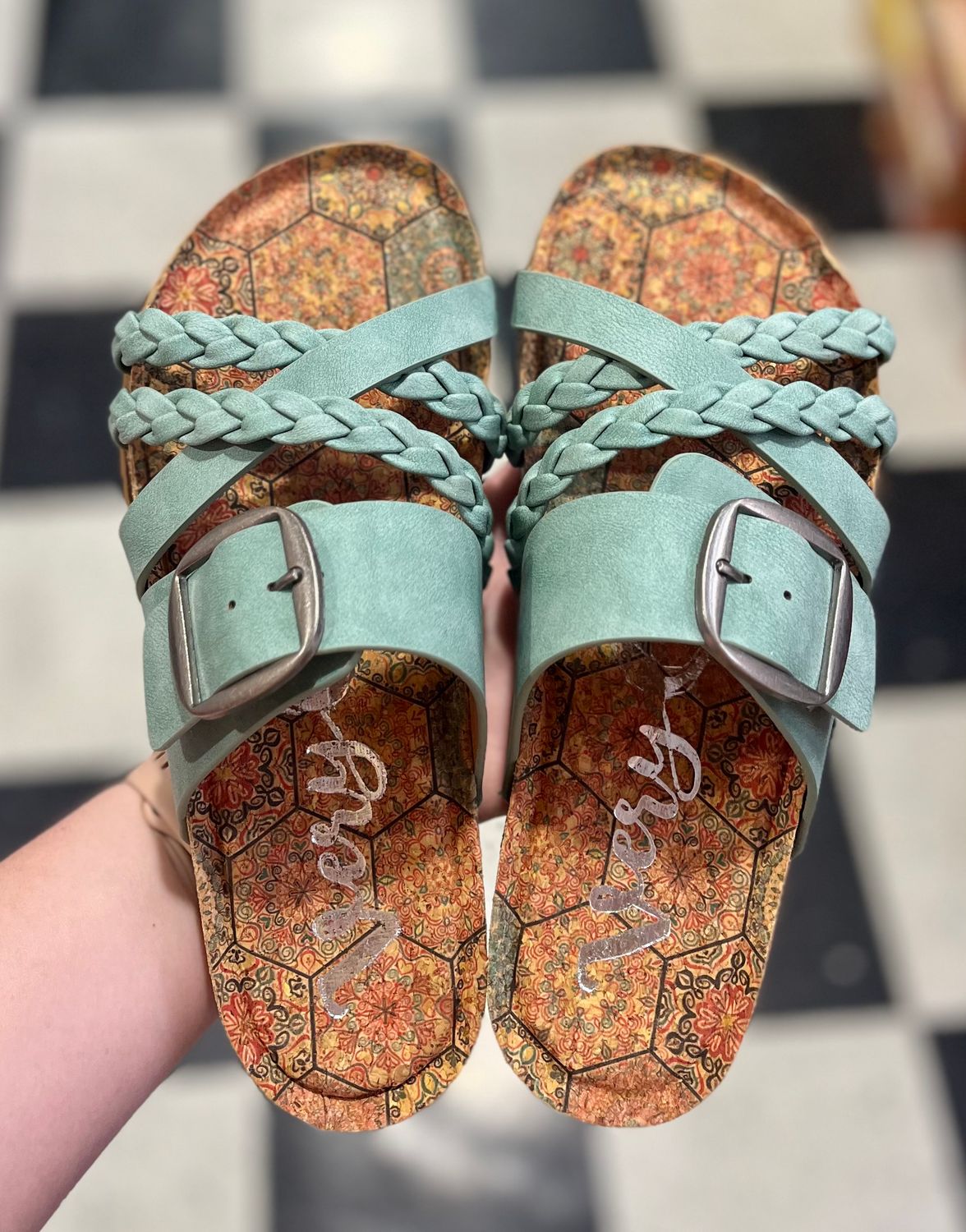 Nora Sandal in Turquoise
