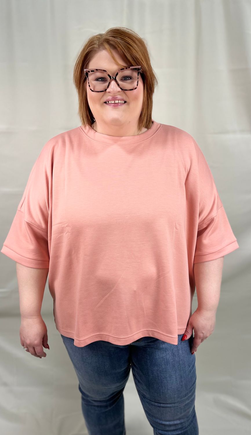 Scuba Casual Top in Tan Rose