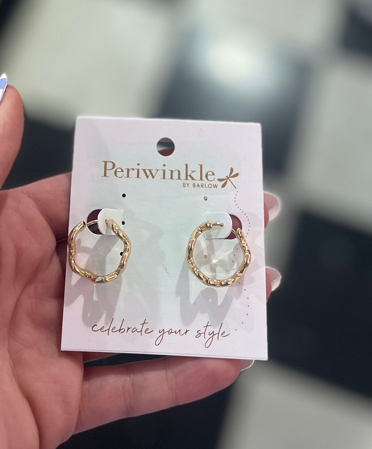 Gold Wavy Hoop Earrings